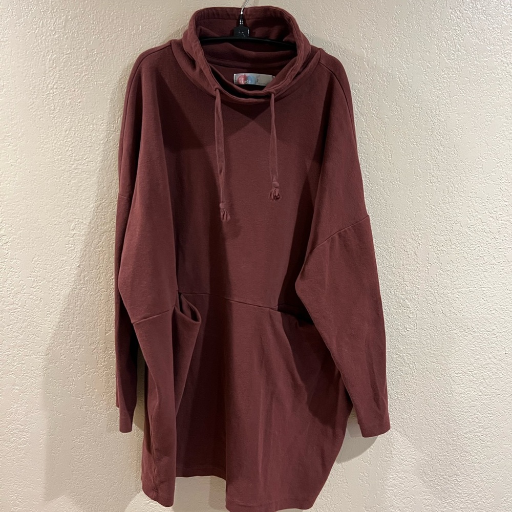 Women's Cowl Neck Sweater in Rich Brown